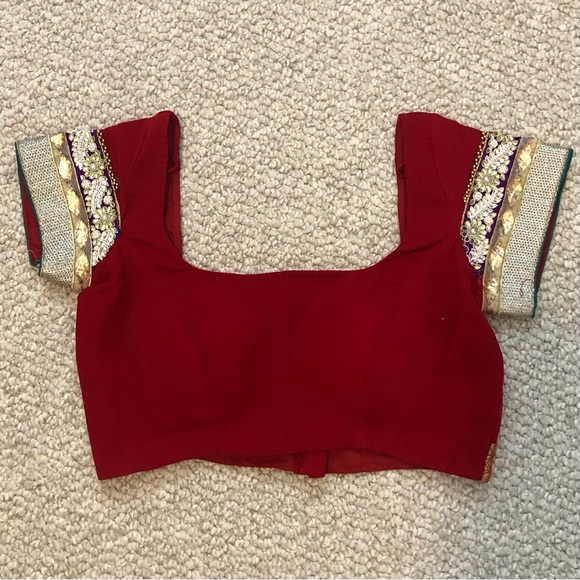 Indian Red and Yellow Sari - Picture 10 of 13